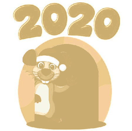 Myszka wychodząca ze swojego domku 2020